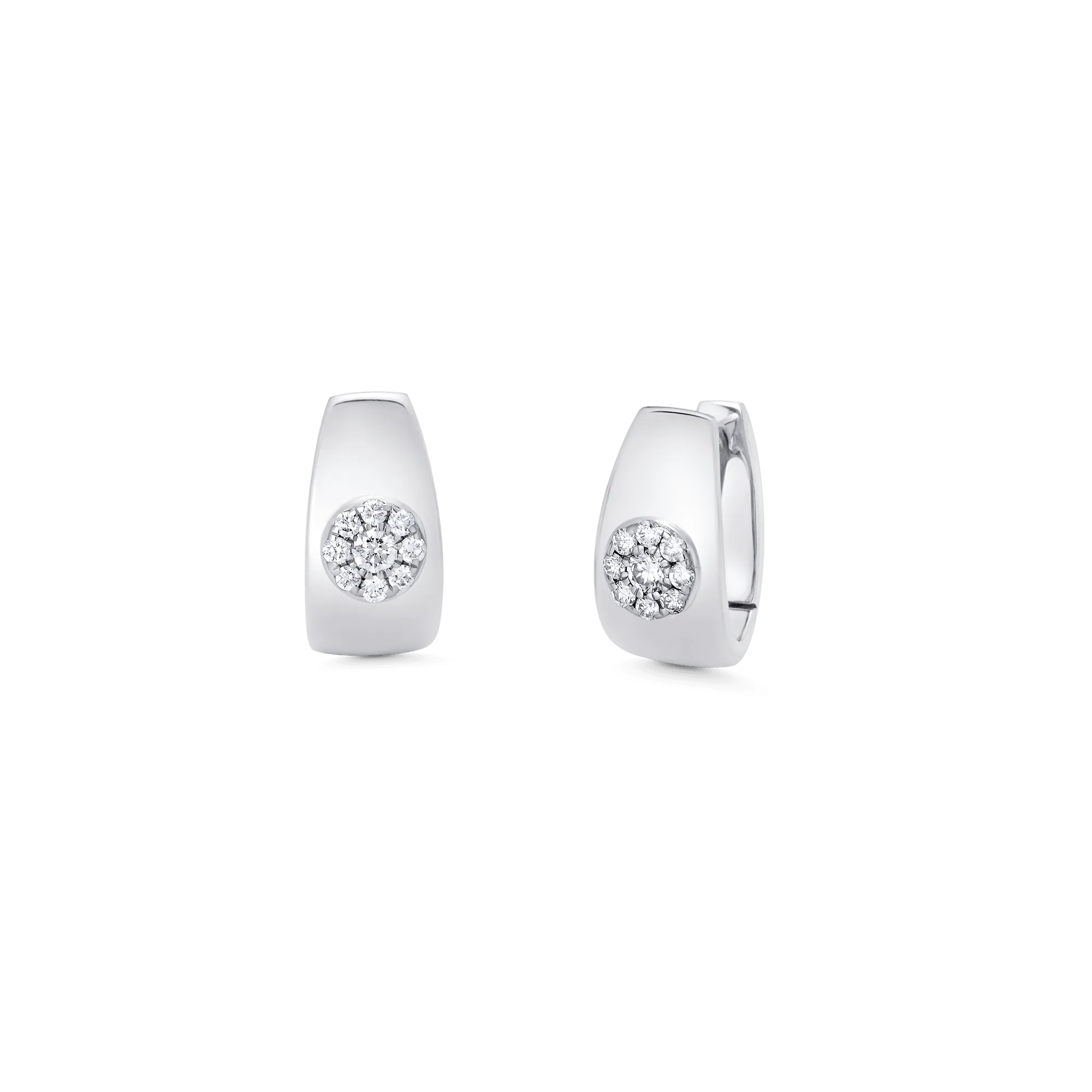 0.23 TCW Round Moissanite Diamond Huggie Earrings