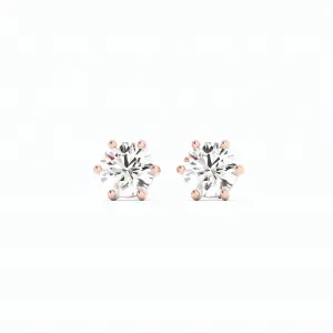 0.25ct Lab Grown Diamond Round 4mm Stud 14K Rose Gold Earring