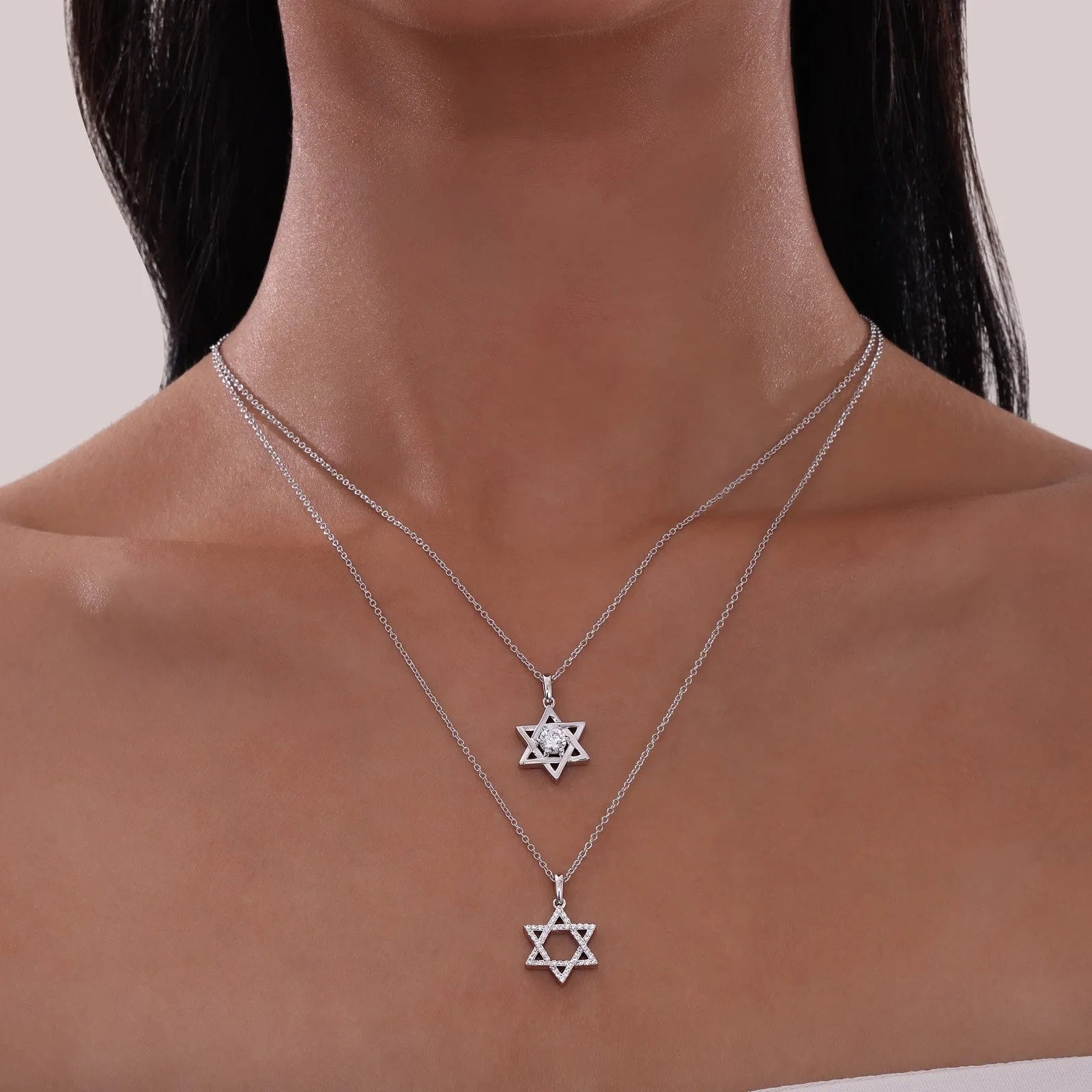 0.46 CTW Star of David Pendant Necklace