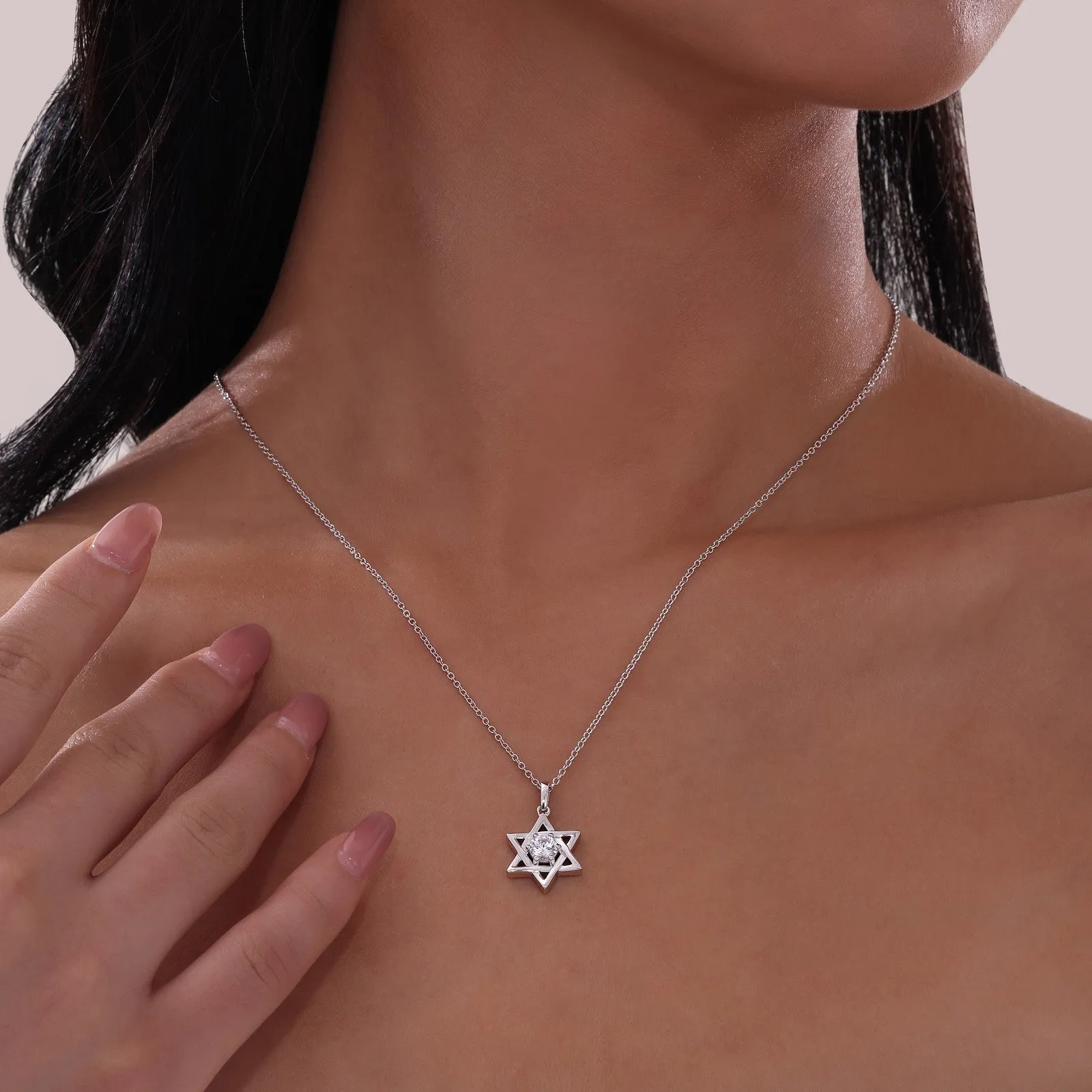 0.46 CTW Star of David Pendant Necklace