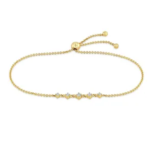 14k Linked 5 Graduated Prong Diamond Bolo Bracelet