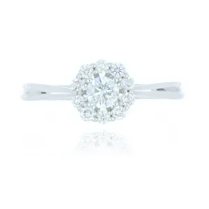 18ct White Gold 0.42ct Diamond Cluster Ring