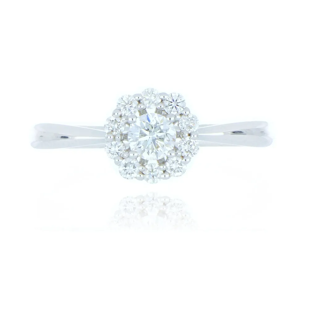 18ct White Gold 0.42ct Diamond Cluster Ring