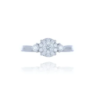 18ct White Gold 0.49ct Diamond Cluster Ring