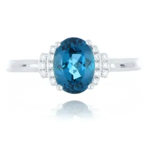 18ct white gold 1.50ct teal tourmaline and diamond ring