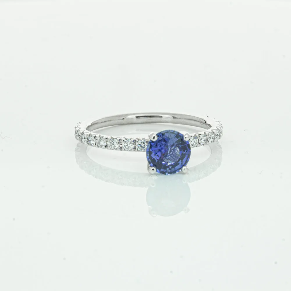 18ct White Gold .92ct Sapphire & Diamond Comet Ring