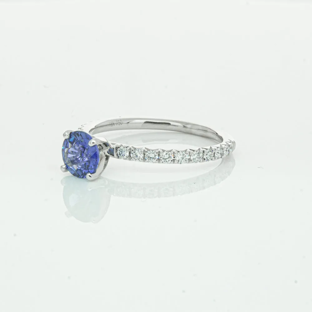 18ct White Gold .92ct Sapphire & Diamond Comet Ring