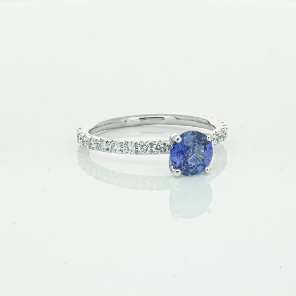 18ct White Gold .92ct Sapphire & Diamond Comet Ring