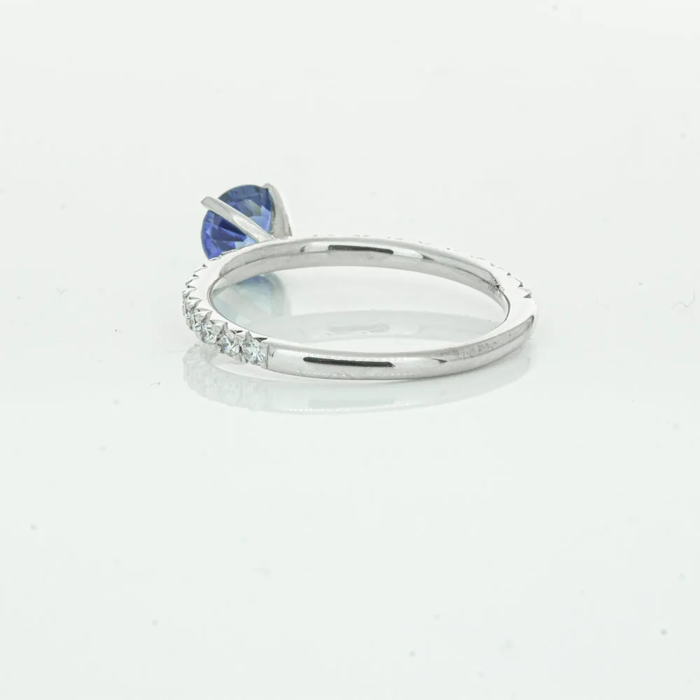 18ct White Gold .92ct Sapphire & Diamond Comet Ring