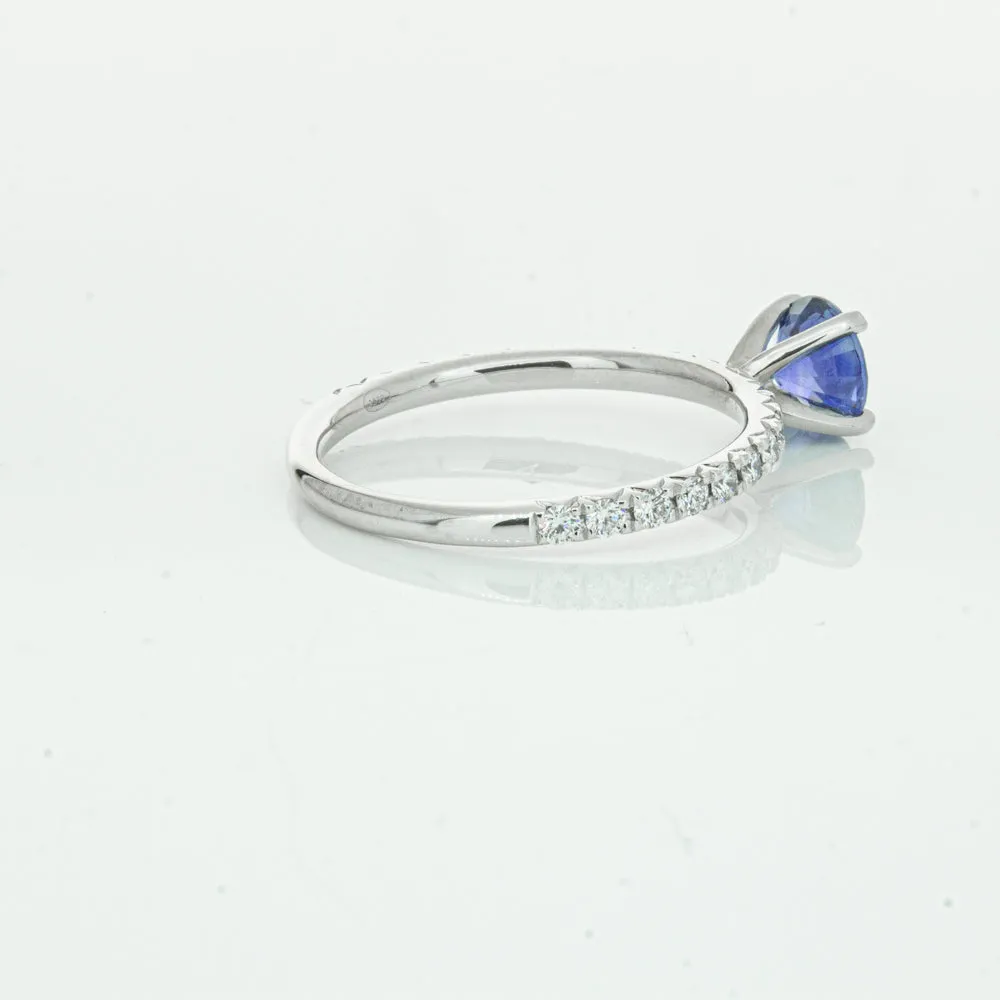 18ct White Gold .92ct Sapphire & Diamond Comet Ring