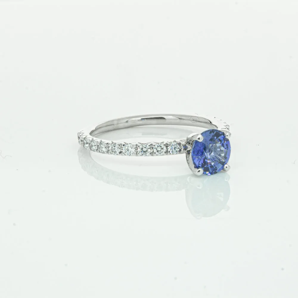 18ct White Gold .92ct Sapphire & Diamond Comet Ring