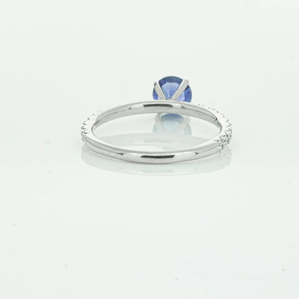 18ct White Gold .92ct Sapphire & Diamond Comet Ring