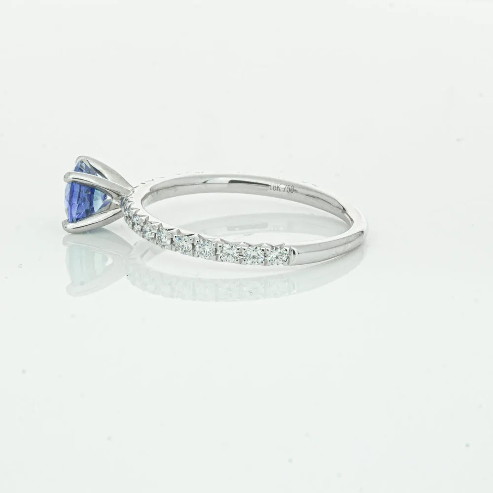 18ct White Gold .92ct Sapphire & Diamond Comet Ring