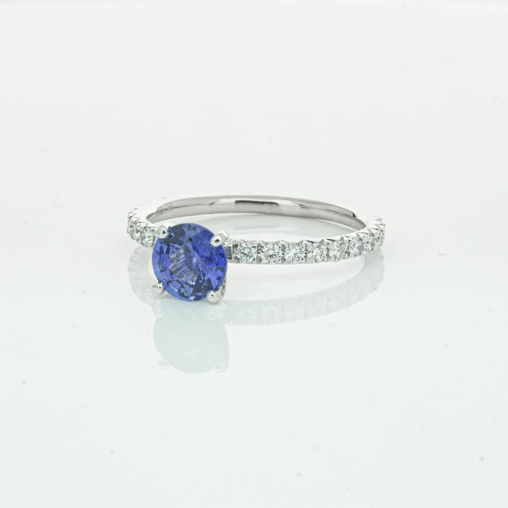 18ct White Gold .92ct Sapphire & Diamond Comet Ring