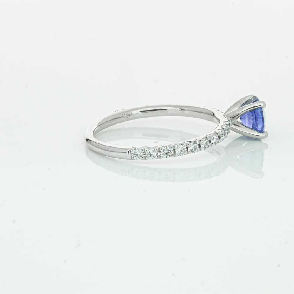 18ct White Gold .92ct Sapphire & Diamond Comet Ring