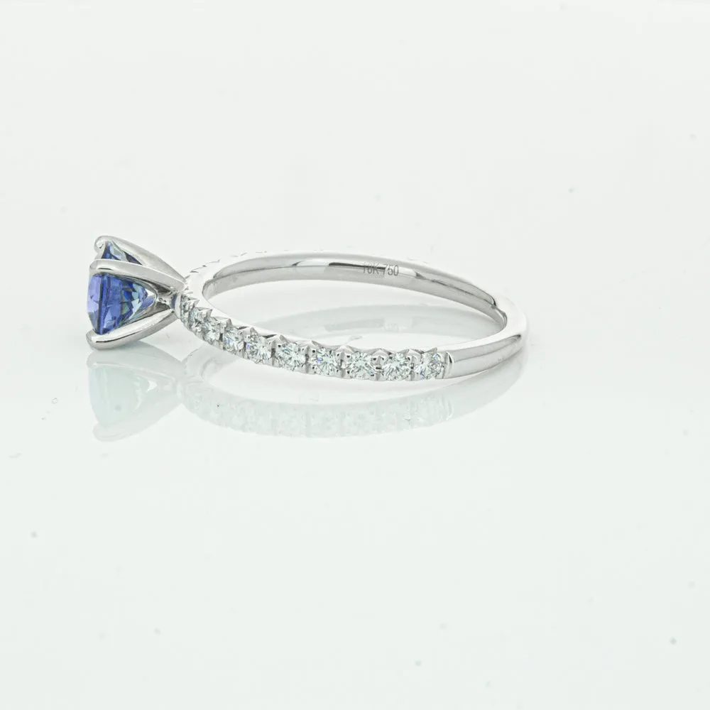 18ct White Gold .92ct Sapphire & Diamond Comet Ring