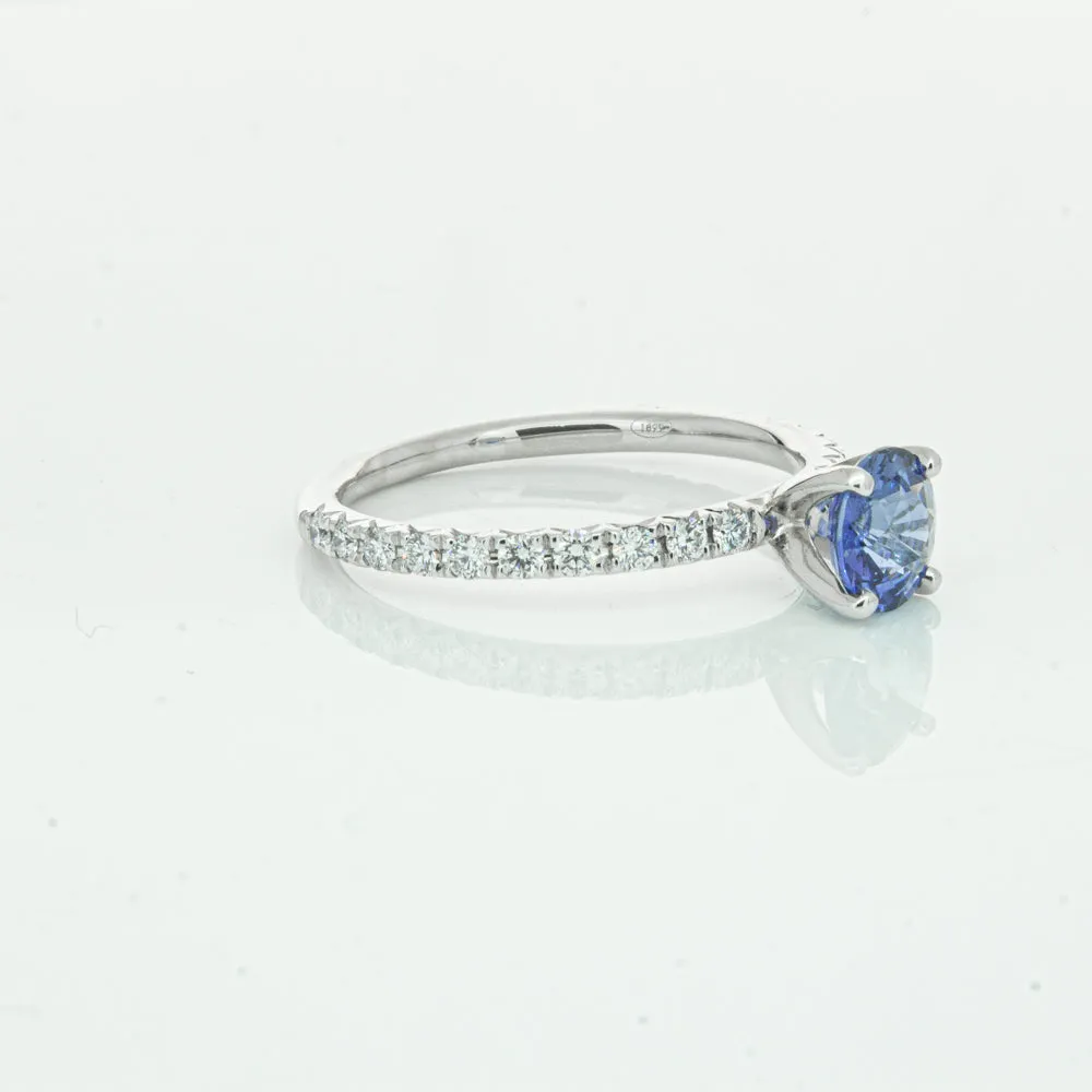 18ct White Gold .92ct Sapphire & Diamond Comet Ring