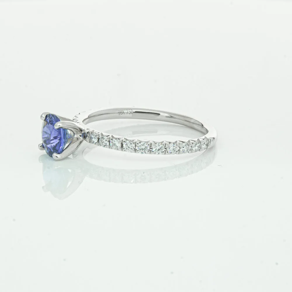 18ct White Gold .92ct Sapphire & Diamond Comet Ring