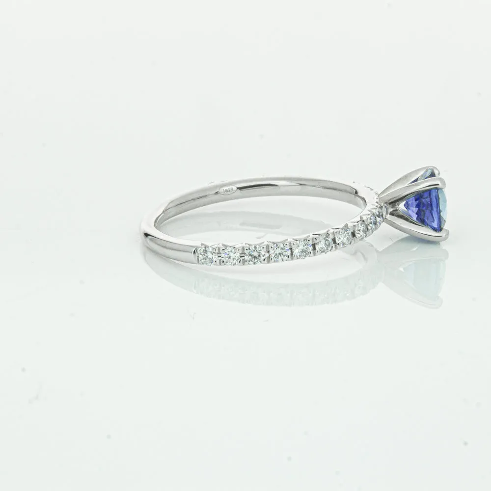 18ct White Gold .92ct Sapphire & Diamond Comet Ring