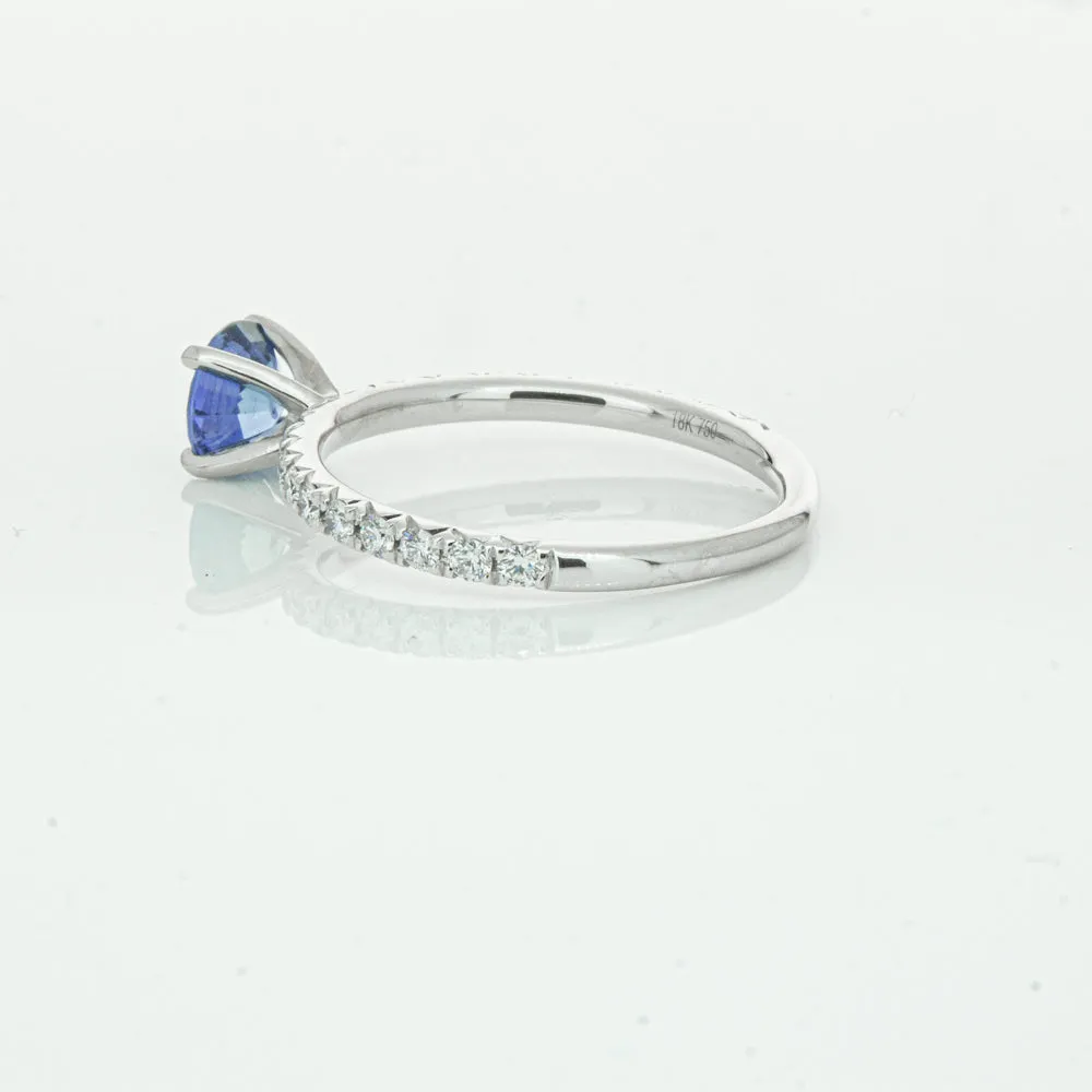 18ct White Gold .92ct Sapphire & Diamond Comet Ring