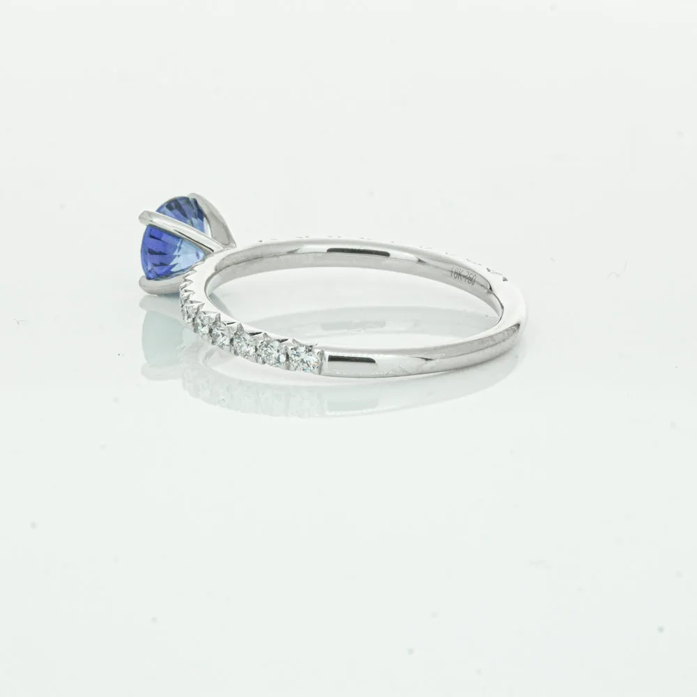 18ct White Gold .92ct Sapphire & Diamond Comet Ring