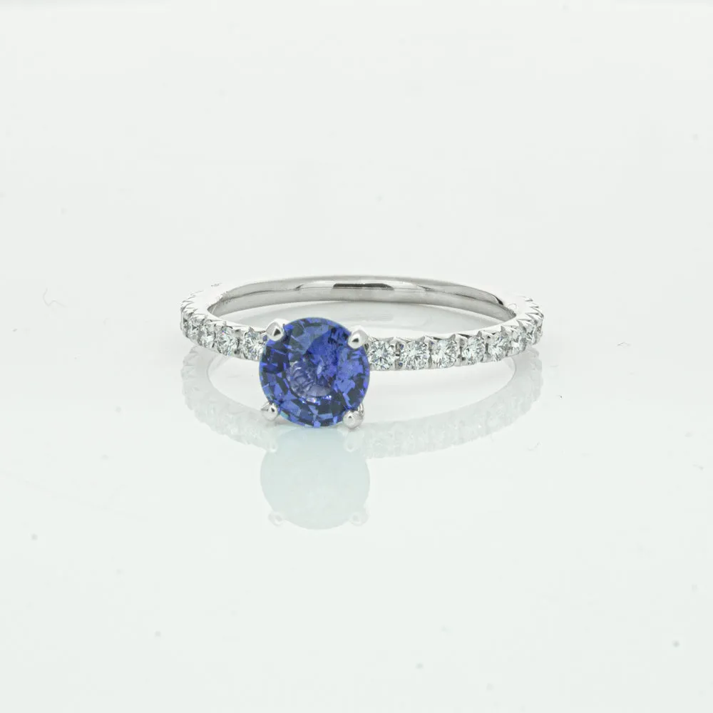 18ct White Gold .92ct Sapphire & Diamond Comet Ring