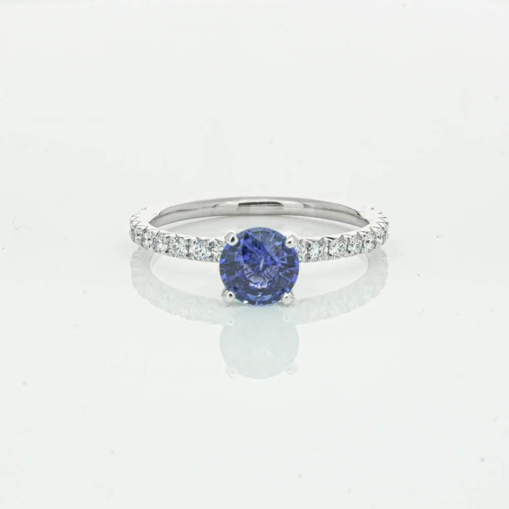 18ct White Gold .92ct Sapphire & Diamond Comet Ring