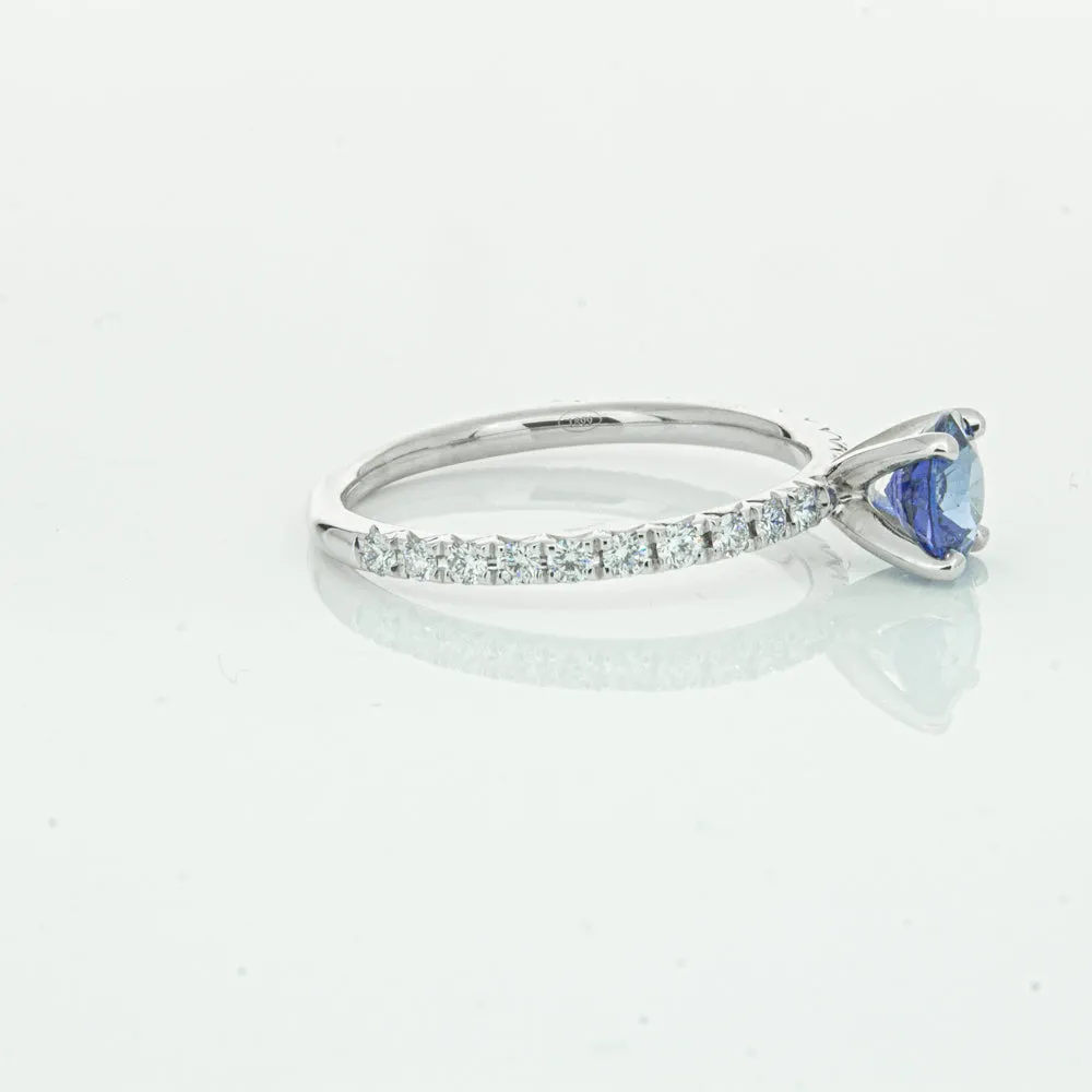 18ct White Gold .92ct Sapphire & Diamond Comet Ring