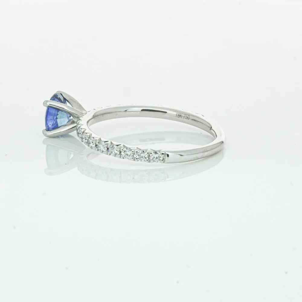 18ct White Gold .92ct Sapphire & Diamond Comet Ring