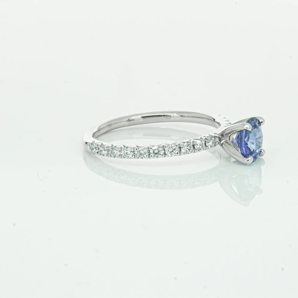 18ct White Gold .92ct Sapphire & Diamond Comet Ring