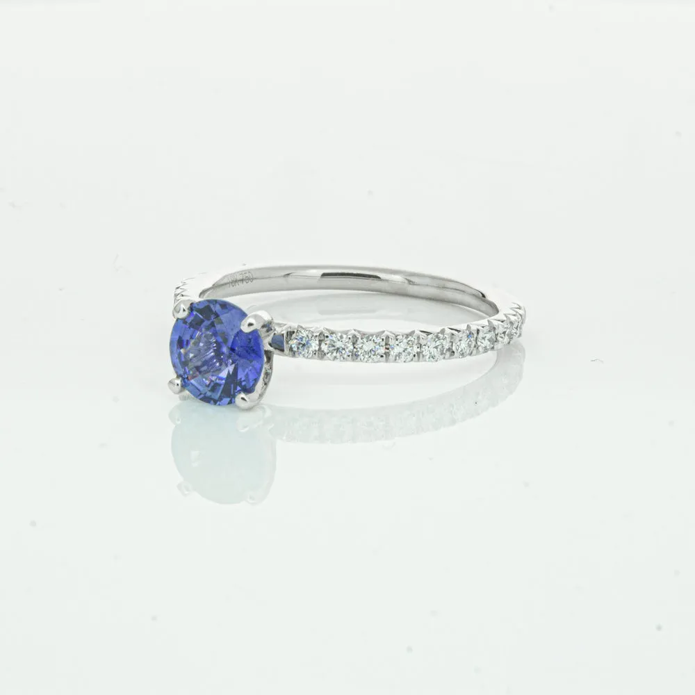 18ct White Gold .92ct Sapphire & Diamond Comet Ring