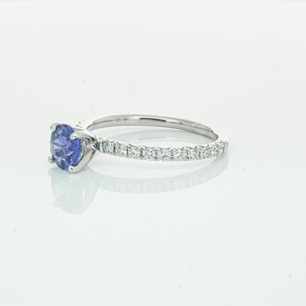 18ct White Gold .92ct Sapphire & Diamond Comet Ring