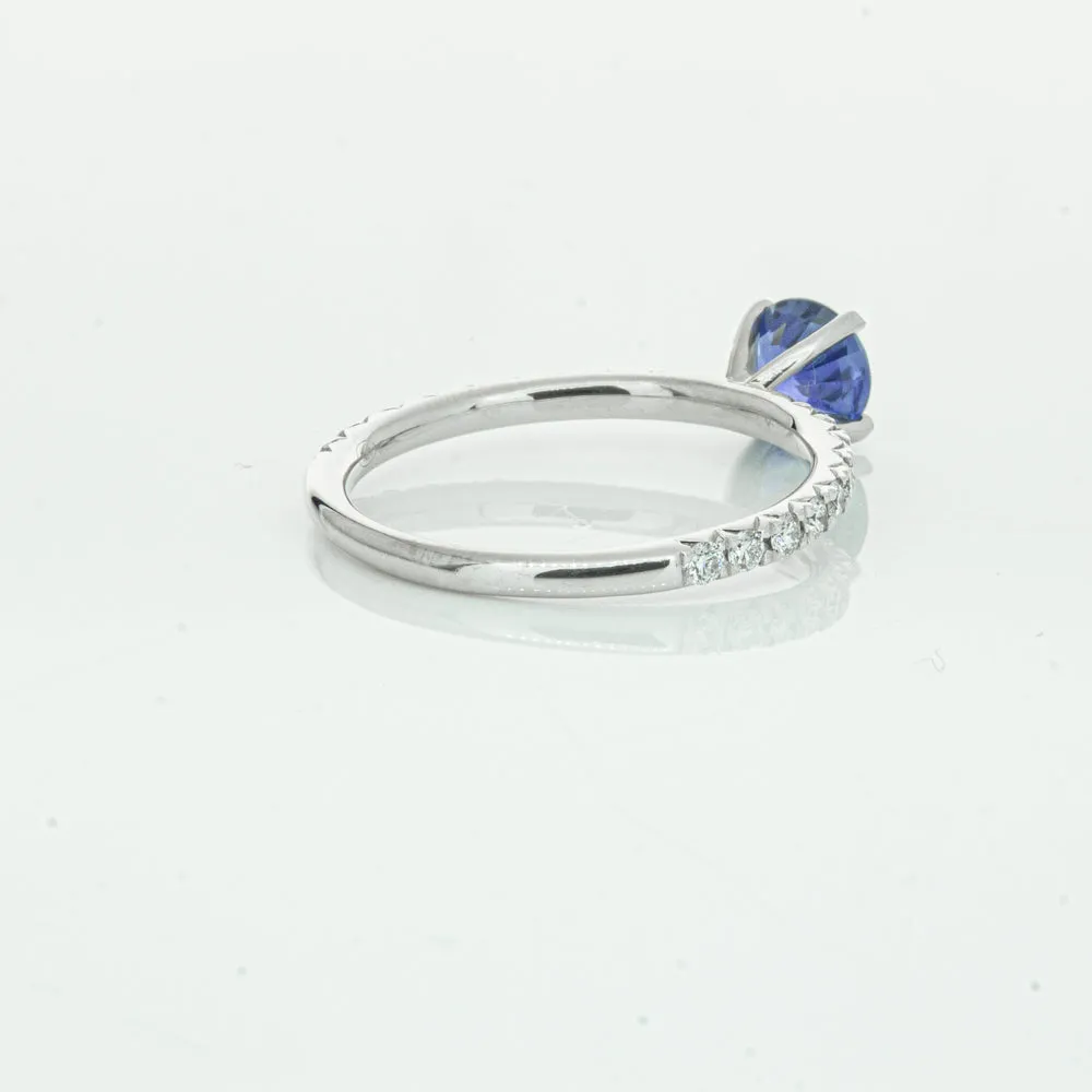 18ct White Gold .92ct Sapphire & Diamond Comet Ring