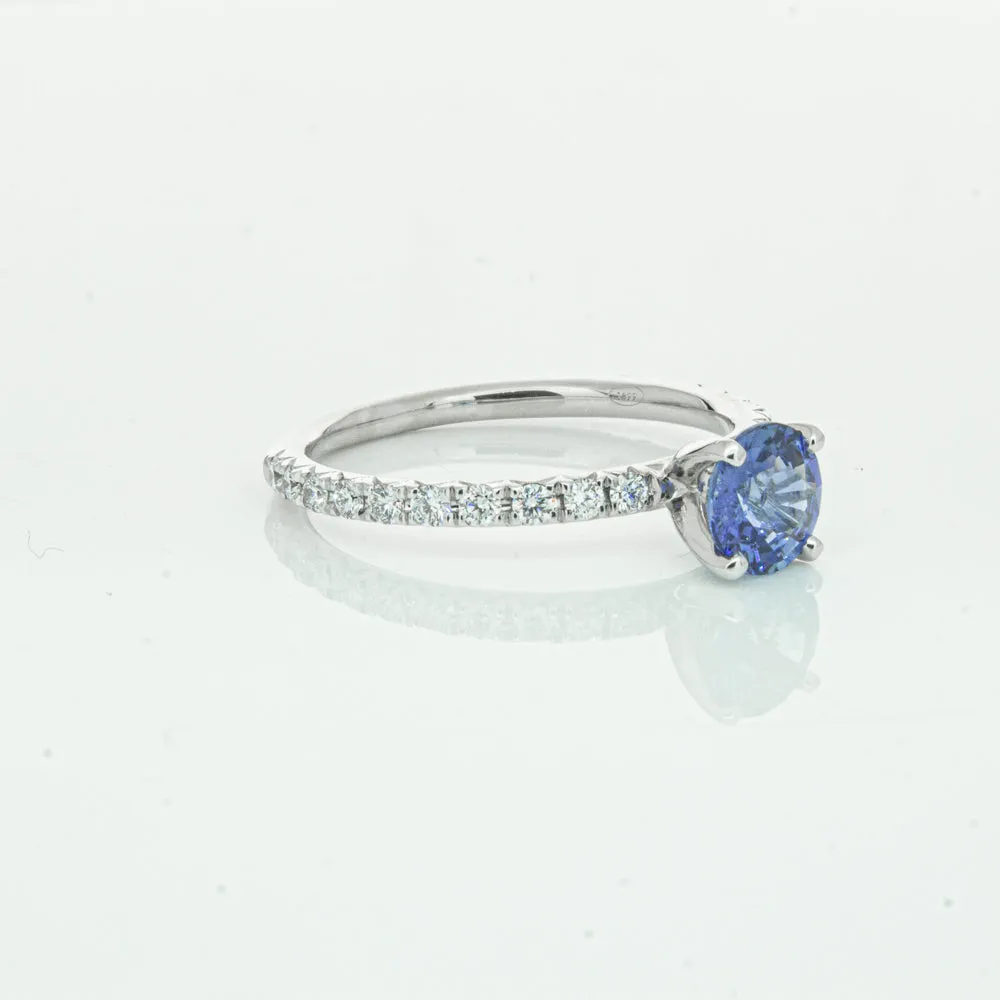 18ct White Gold .92ct Sapphire & Diamond Comet Ring