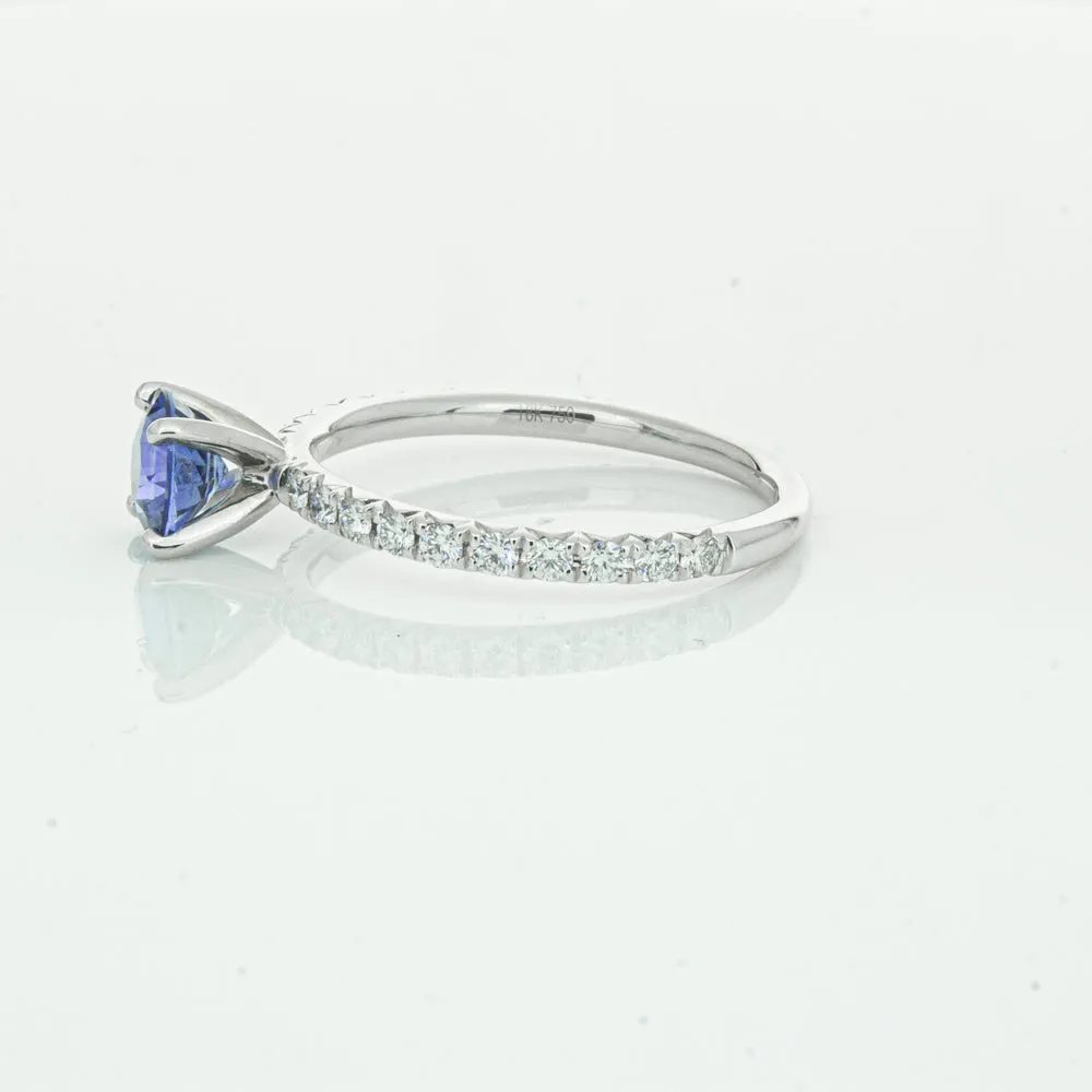 18ct White Gold .92ct Sapphire & Diamond Comet Ring