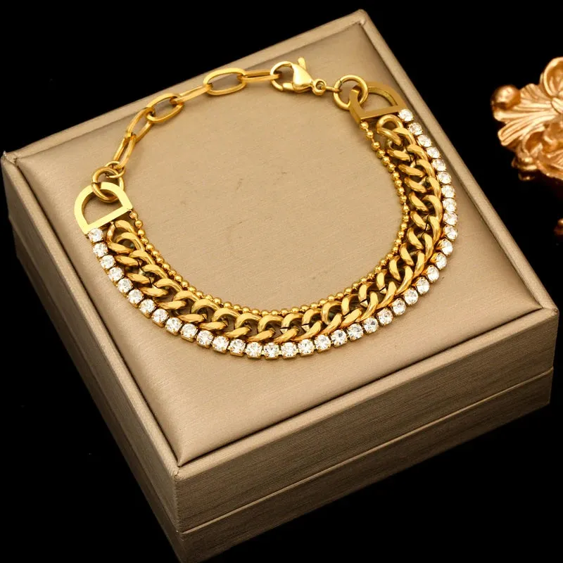 18K Gold Plated Stainless Steel Thick Bracelet