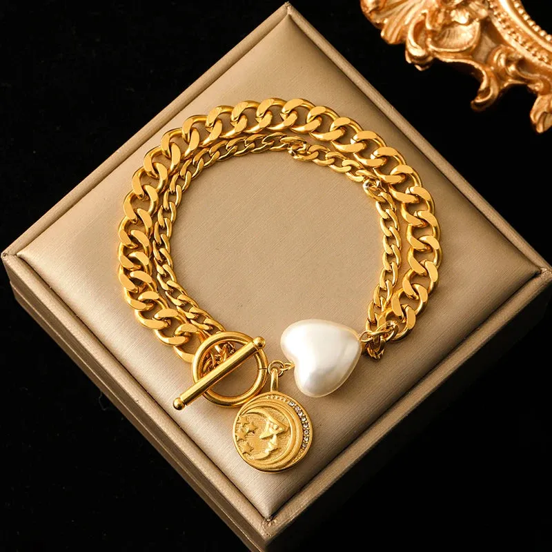 18K Gold Plated Stainless Steel Thick Bracelet