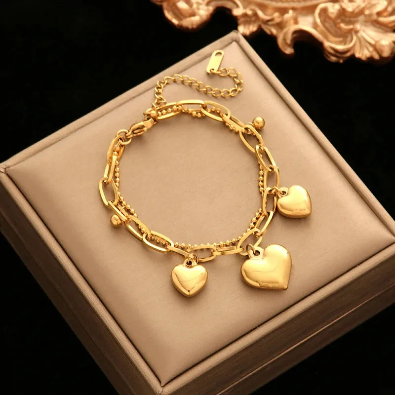 18K Gold Plated Stainless Steel Thick Bracelet