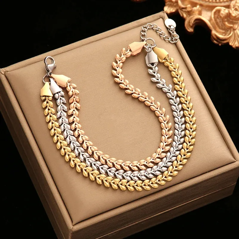 18K Gold Plated Stainless Steel Thick Bracelet