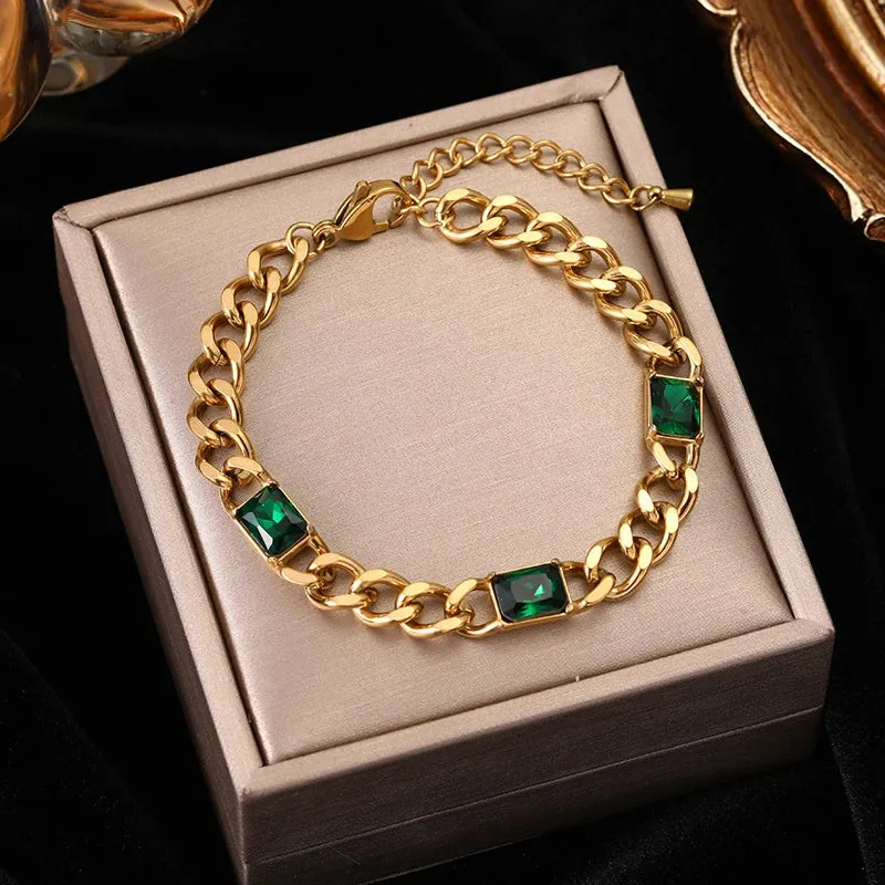18K Gold Plated Stainless Steel Thick Bracelet