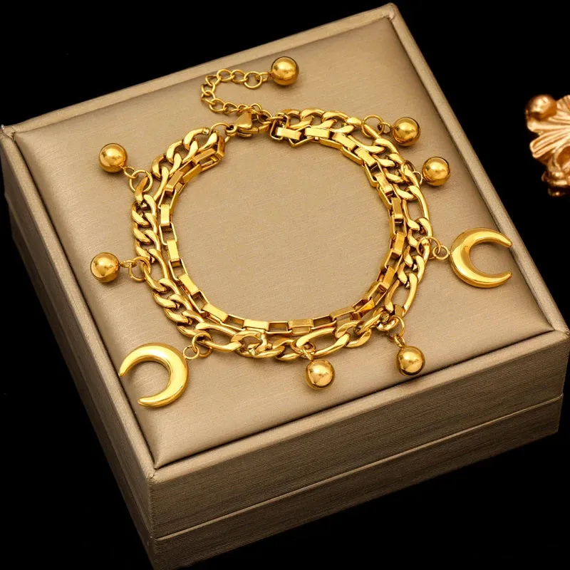 18K Gold Plated Stainless Steel Thick Bracelet