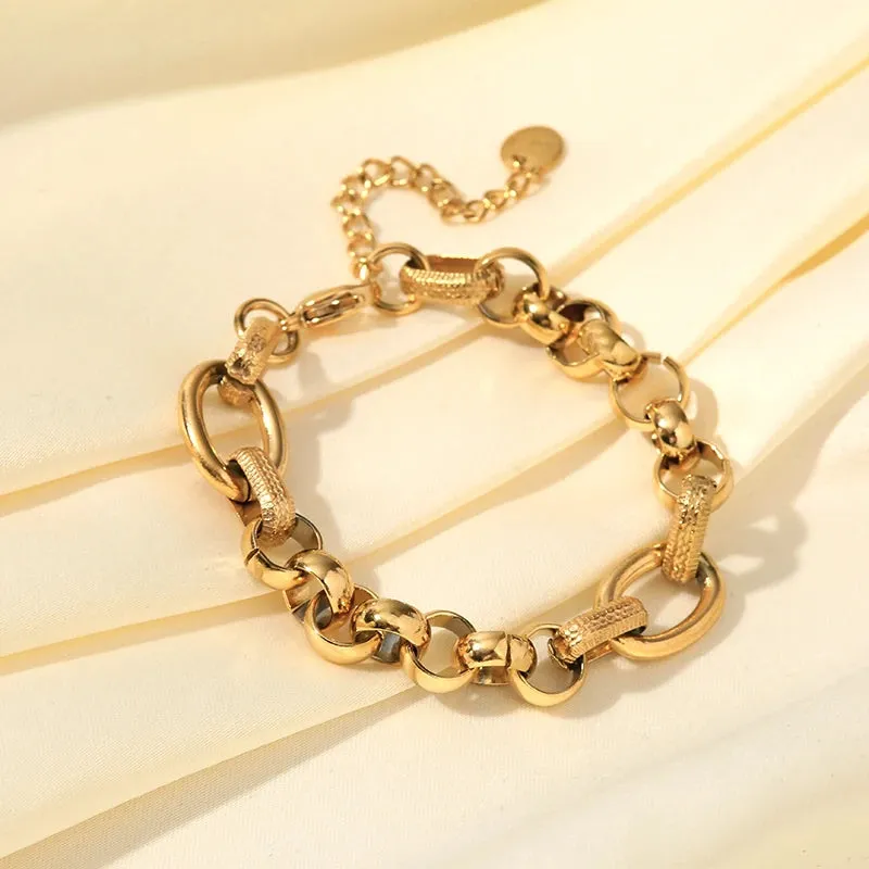 18K Gold Plated Stainless Steel Thick Bracelet