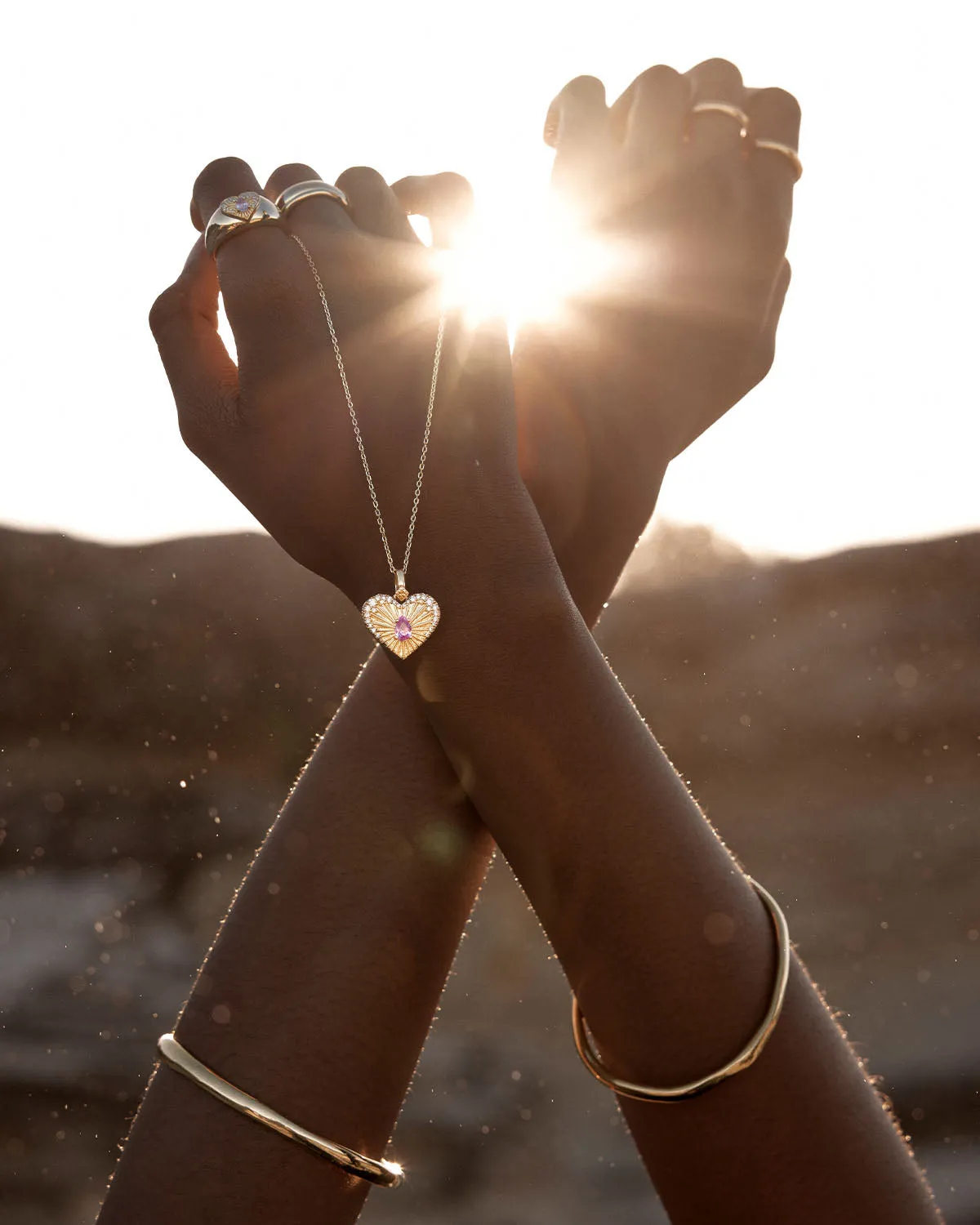 18k Gold Vermeil Connect With Your Heart Annex Link Pendant