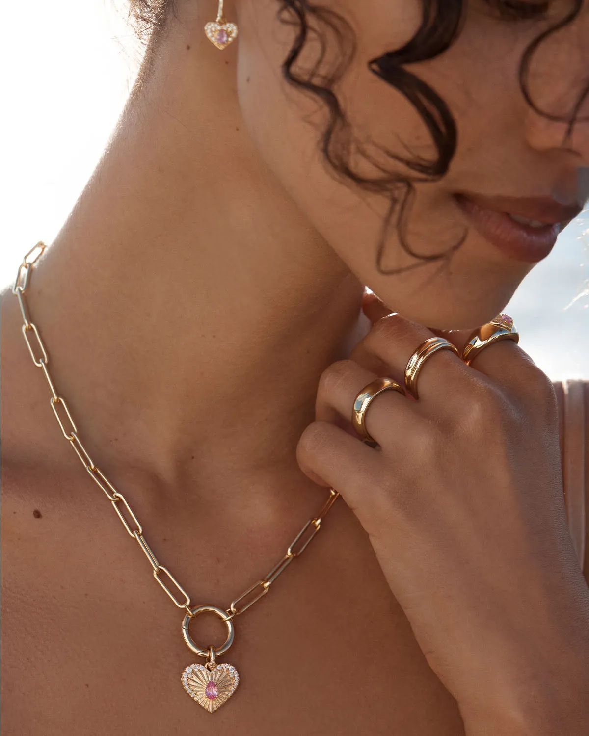18k Gold Vermeil Connect With Your Heart Annex Link Pendant