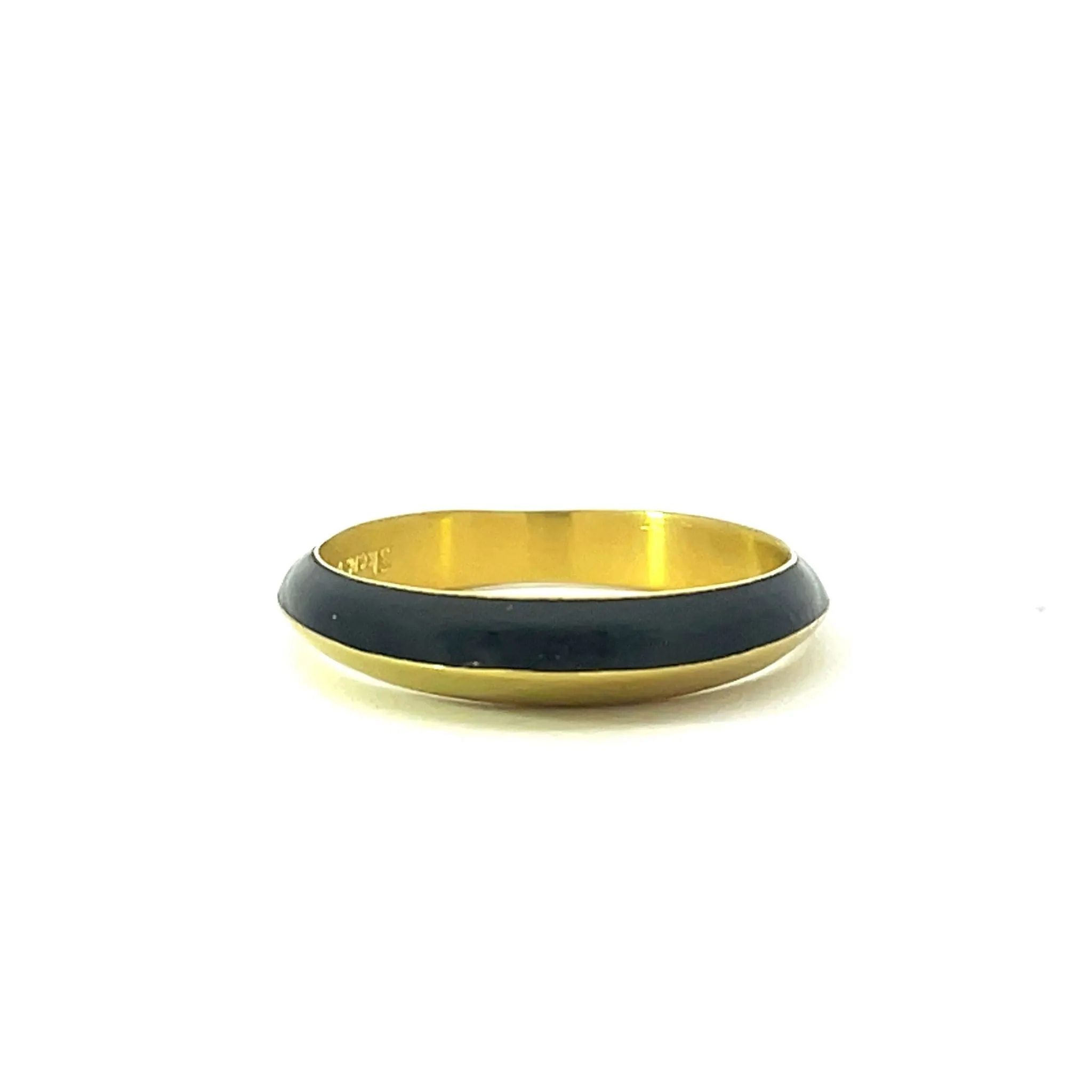 18kt Gold & Black Enamel Men's Ring