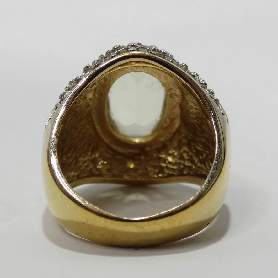 1970 18K Gold Plated Synthetic Citrine Ring