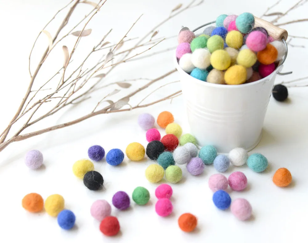 1cm Felt Balls Pom Poms. DIY Craft Supplies. Wool. Colourful. Handmade. Beads. Assorted