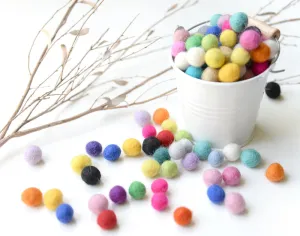 1cm Felt Balls Pom Poms. DIY Craft Supplies. Wool. Colourful. Handmade. Beads. Assorted