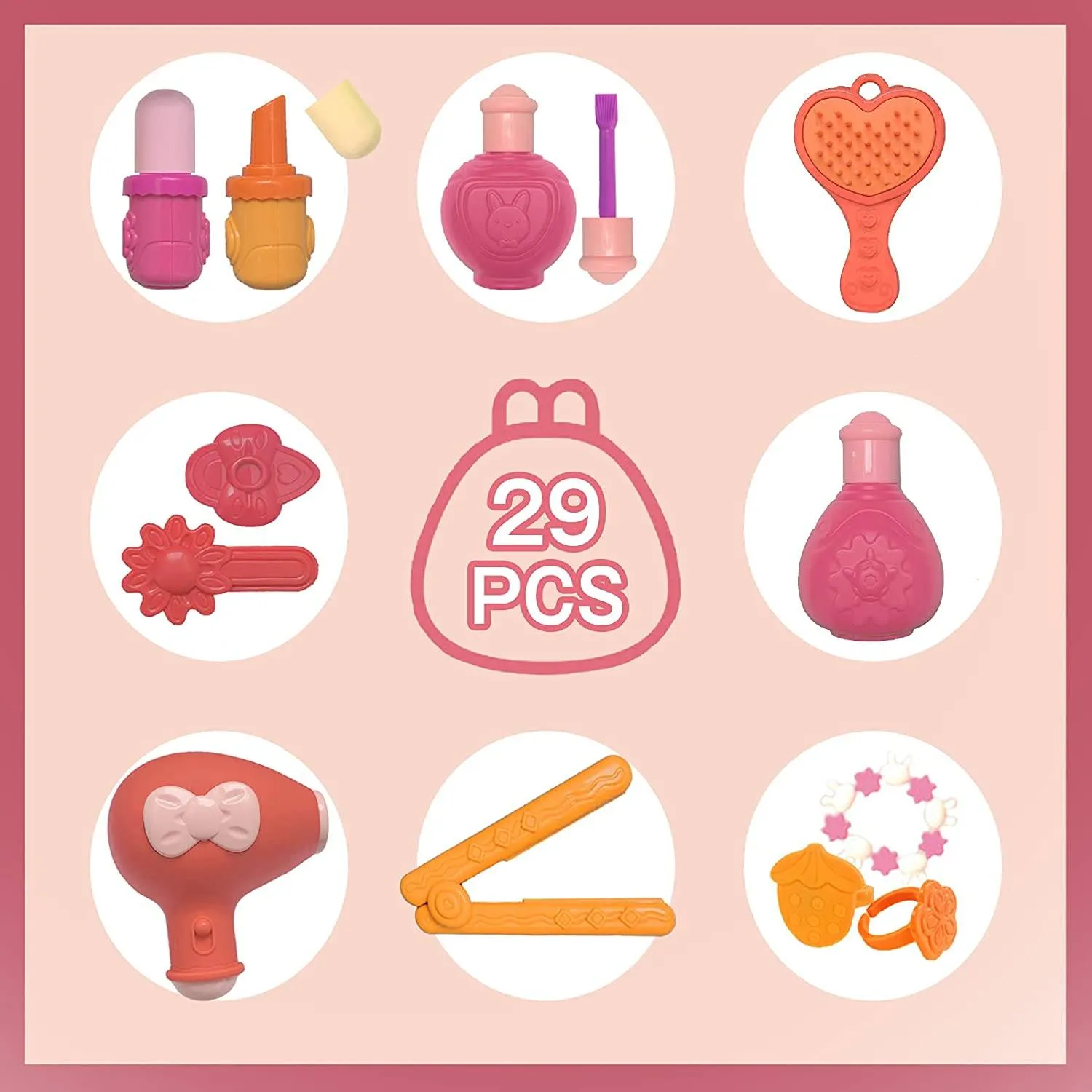 29-Piece: Luxurious Pretend Play Dresser Makeup Set