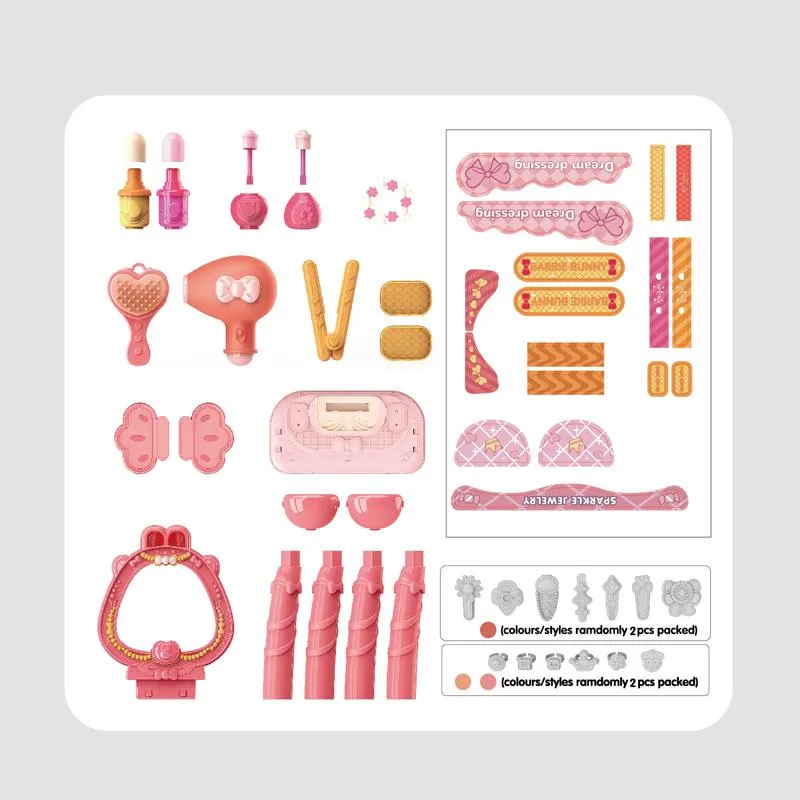 29-Piece: Luxurious Pretend Play Dresser Makeup Set